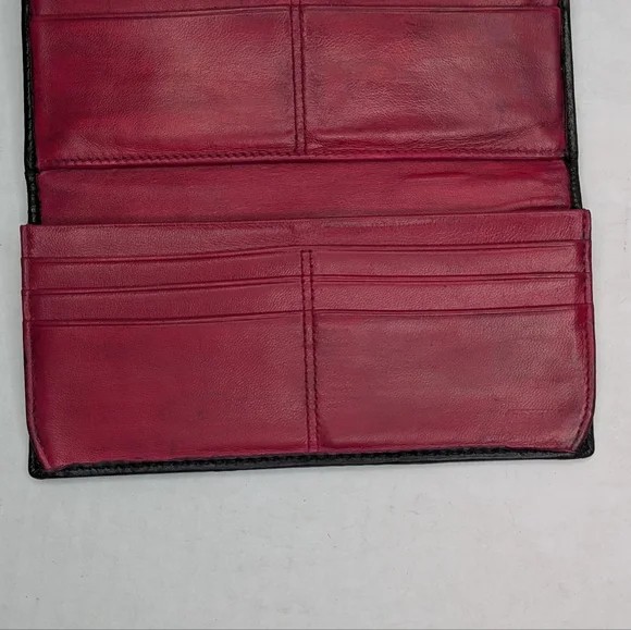 Vintage Coach Bleecker Black Signature Jacquard Canvas & Leather Buckle Wallet - Picture 12 of 16